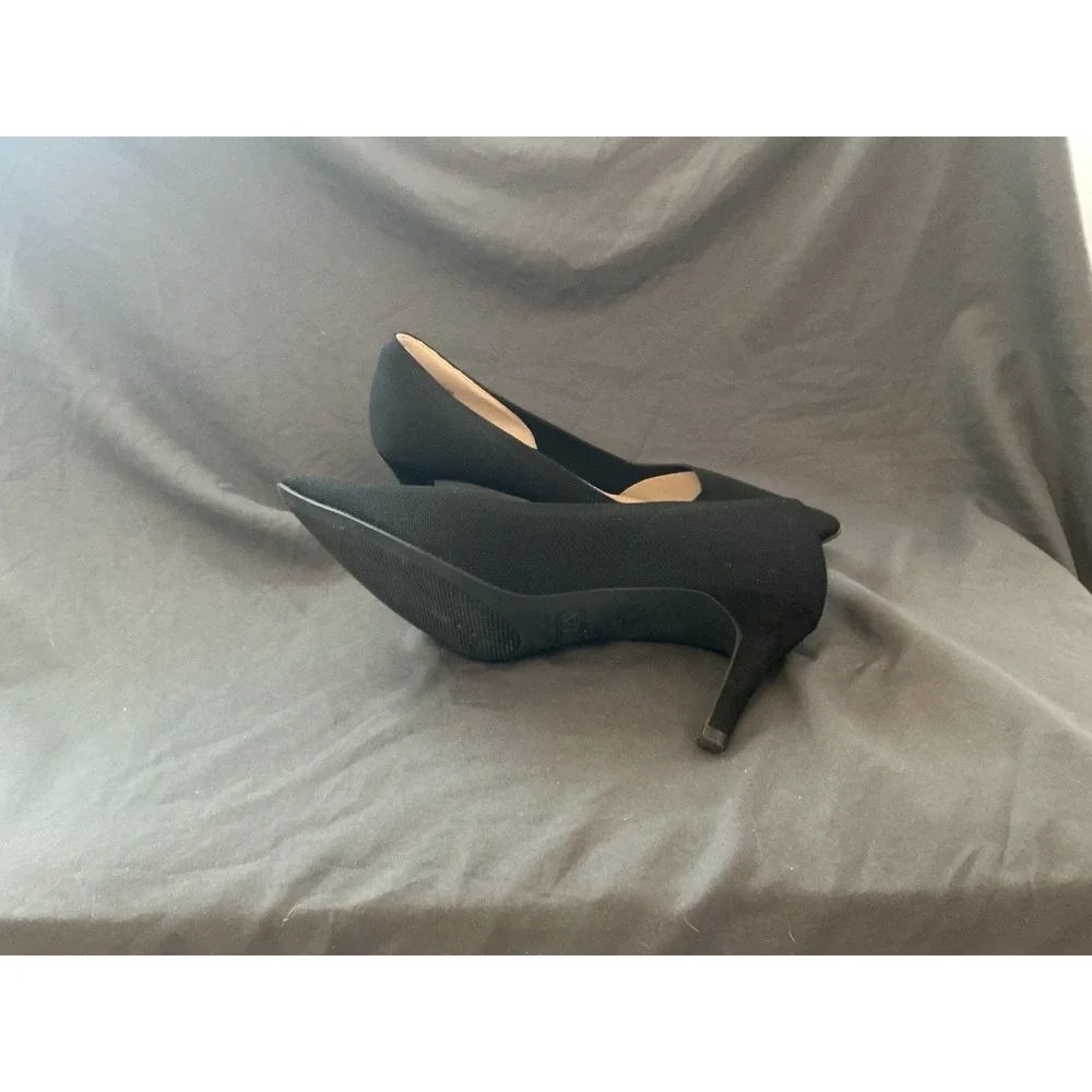 MIA Women's Black Pointed Toe Pump Heels Slip On Textile Fabric Size 9.5
